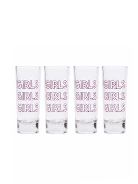 Ankit Shot Glasses Set Of 4 Says “Girls, Girls, Girls”